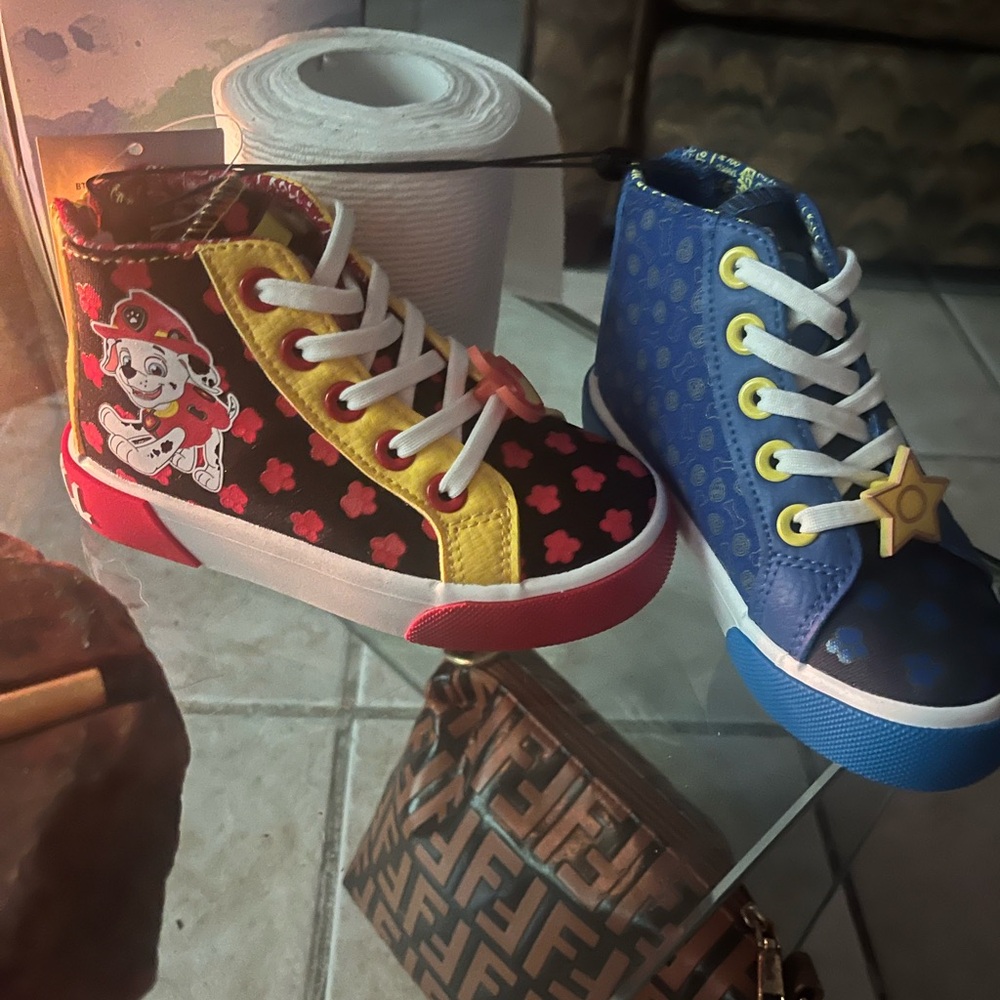 Paw Patrol Red and Yellow Sneakers High-Top Canvas